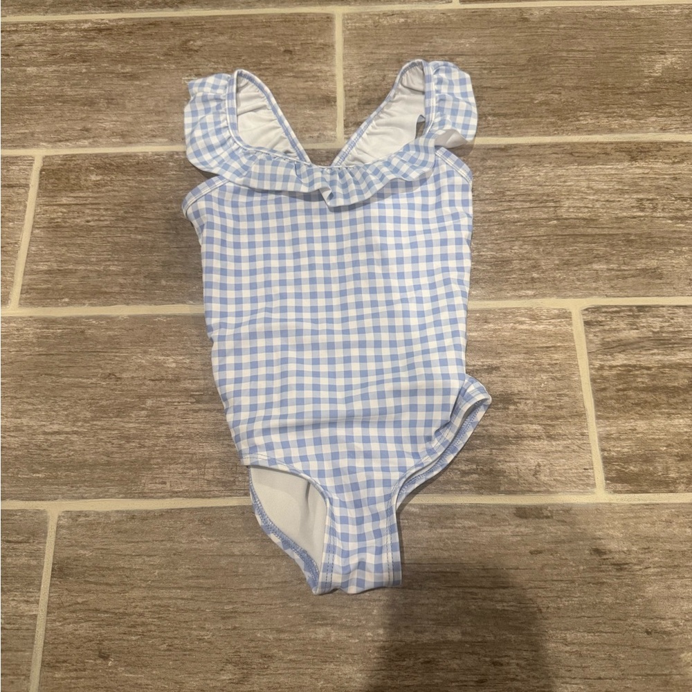 CARTER’S JUST ONE YOU GIRLS RUFFLE GINGHAM CHECK BOW SWIMSUIT BATHING SUIT